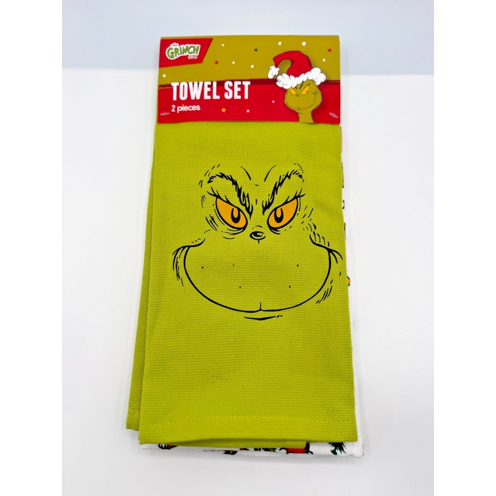 Dr. Seuss How The GRINCH Stole Christmas Novelty Kitchen 2 Piece Towel Set